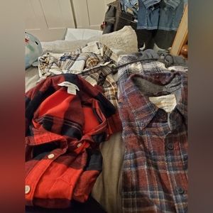 4 large flannels